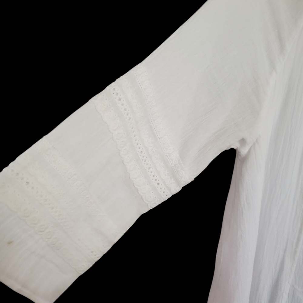 Sundance cataloge white cotton Gauze embroidered dress, size medium - Picture 7 of 12